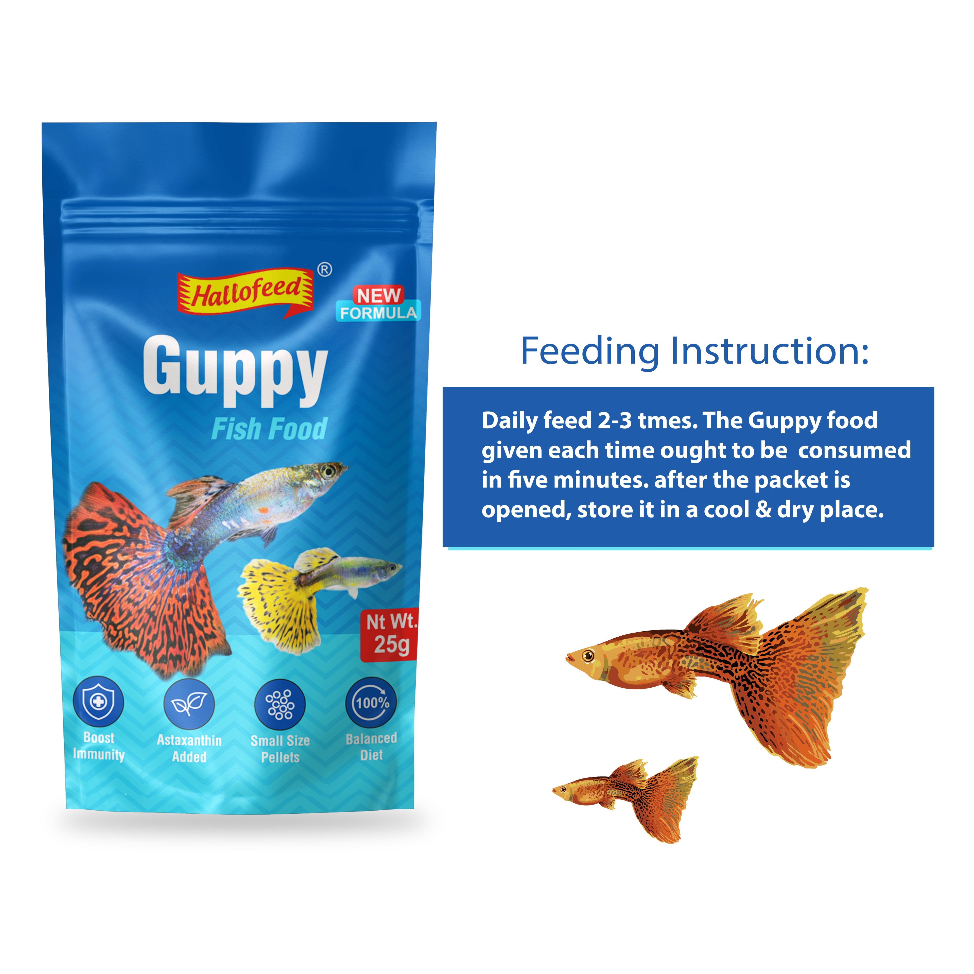 Hallofeed Guppy Fish food 25gm