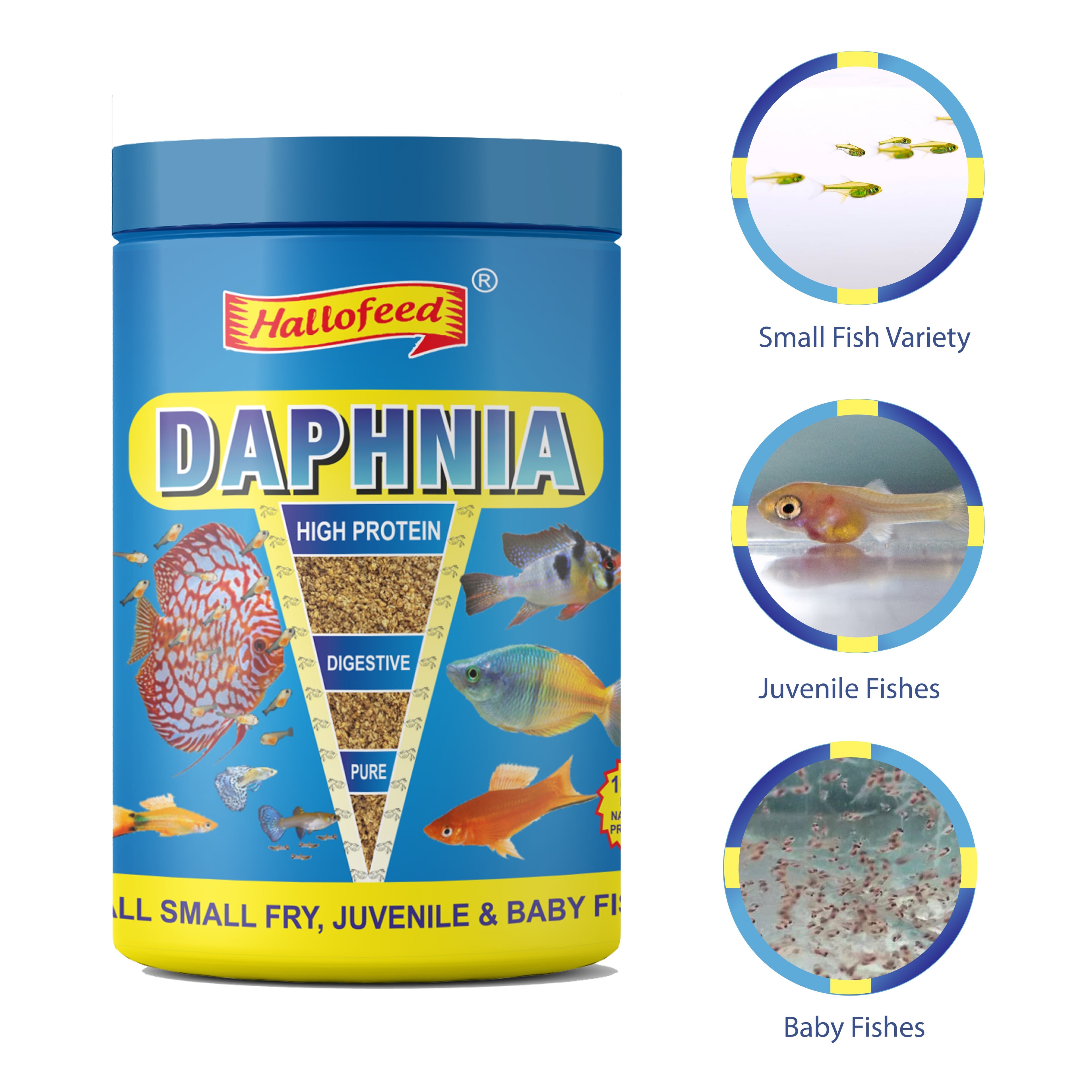 Hallofeed Daphnia Fish Food, 8gm (Fish Food for Fry)