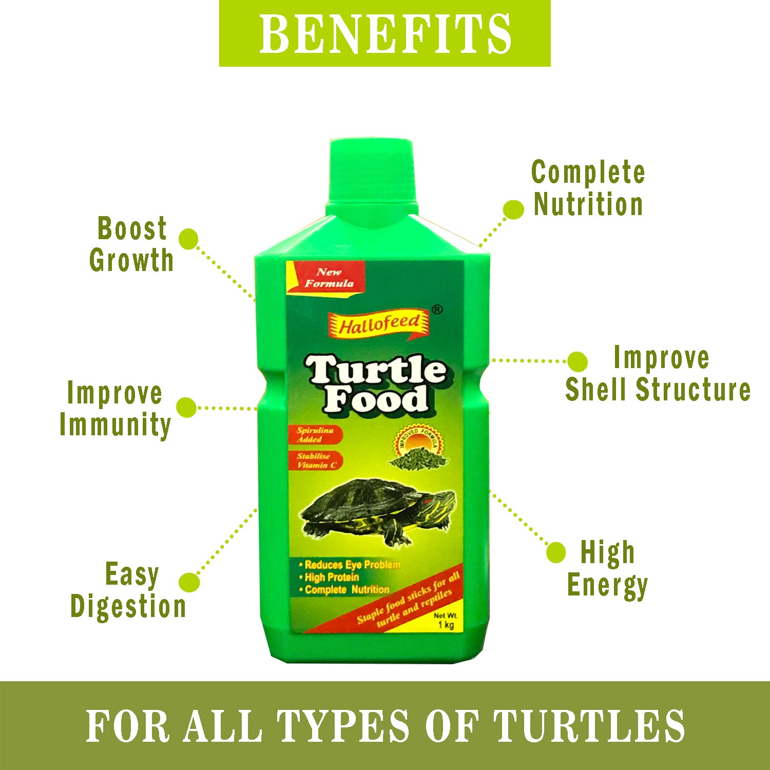 Hallofeed Special Turtle Pellet Food For All Life Stages- 1Kg