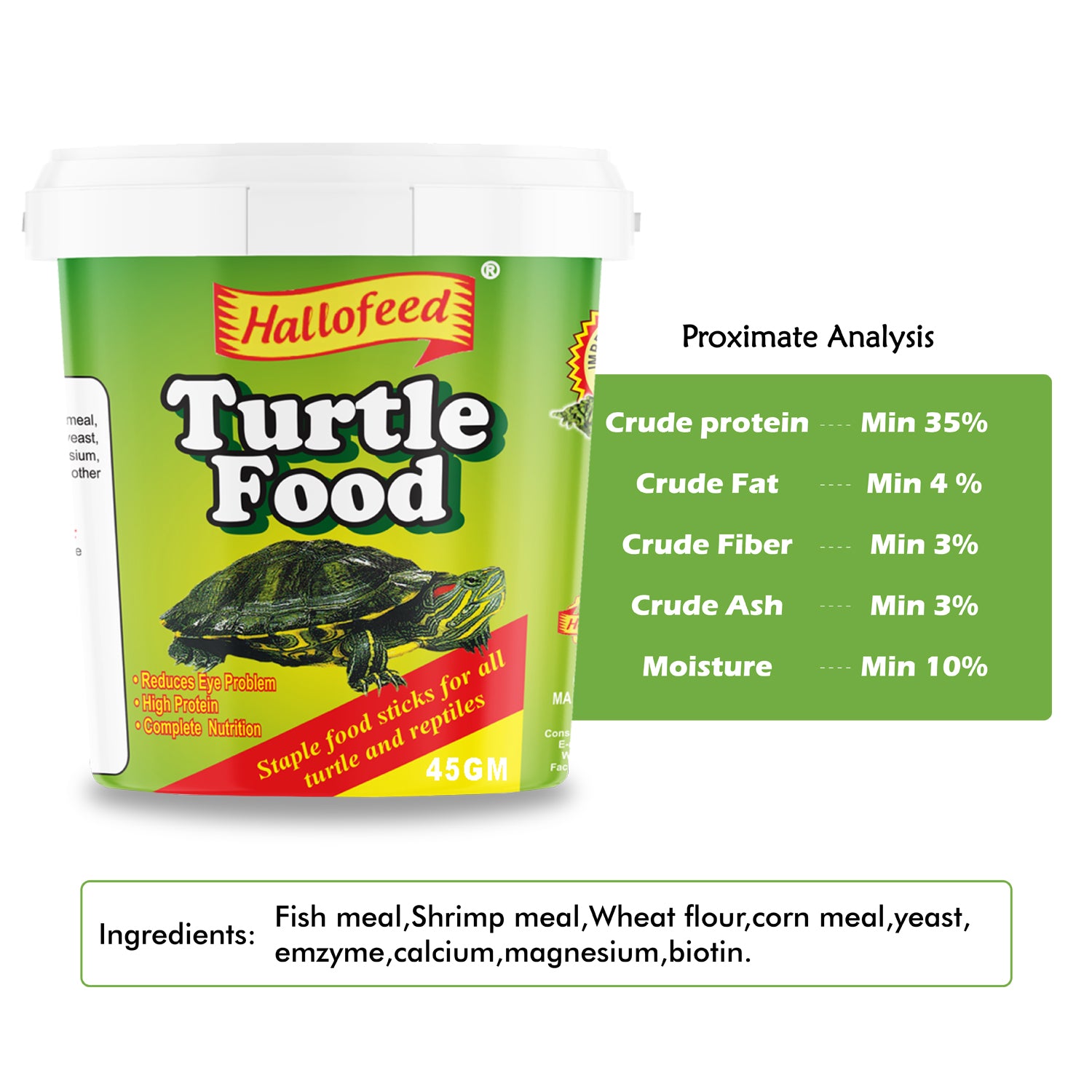 Hallofeed Turtle Food 500gm – High Protein Floating Sticks for Healthy Turtles & Reptiles (Complete Nutrition)
