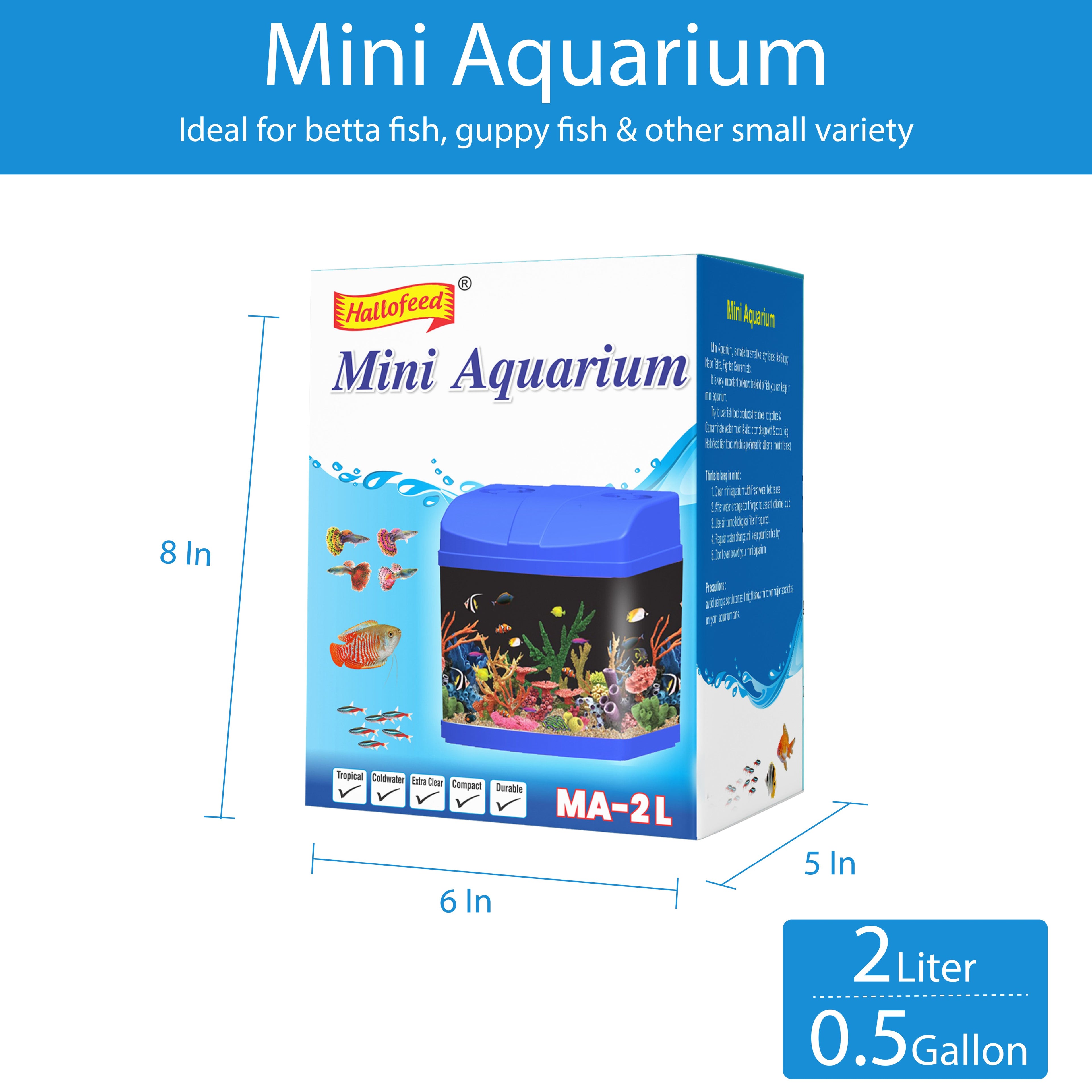 Hallofeed Mini Aquarium MA-2L