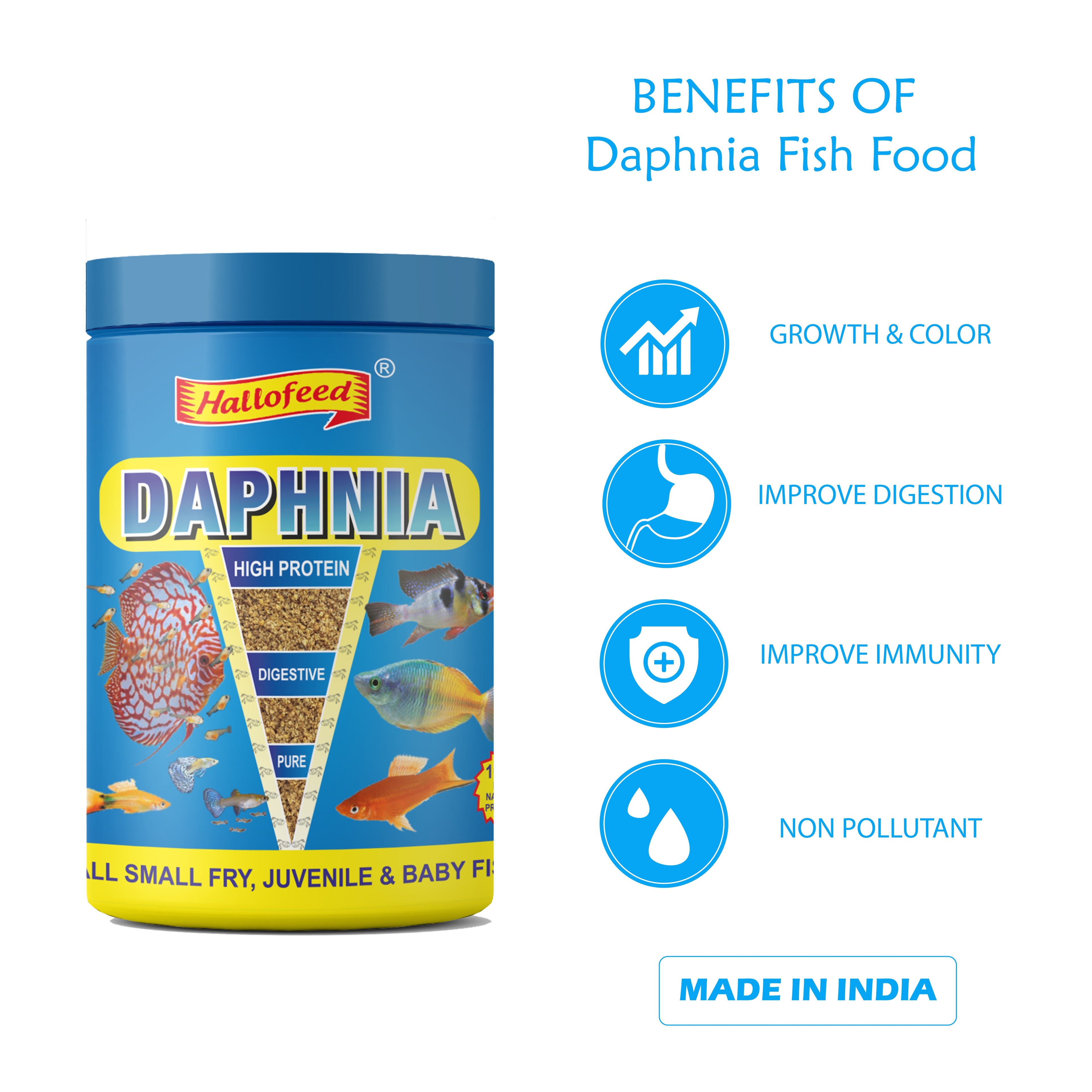 Hallofeed Daphnia Fish Food, 8gm (Fish Food for Fry)