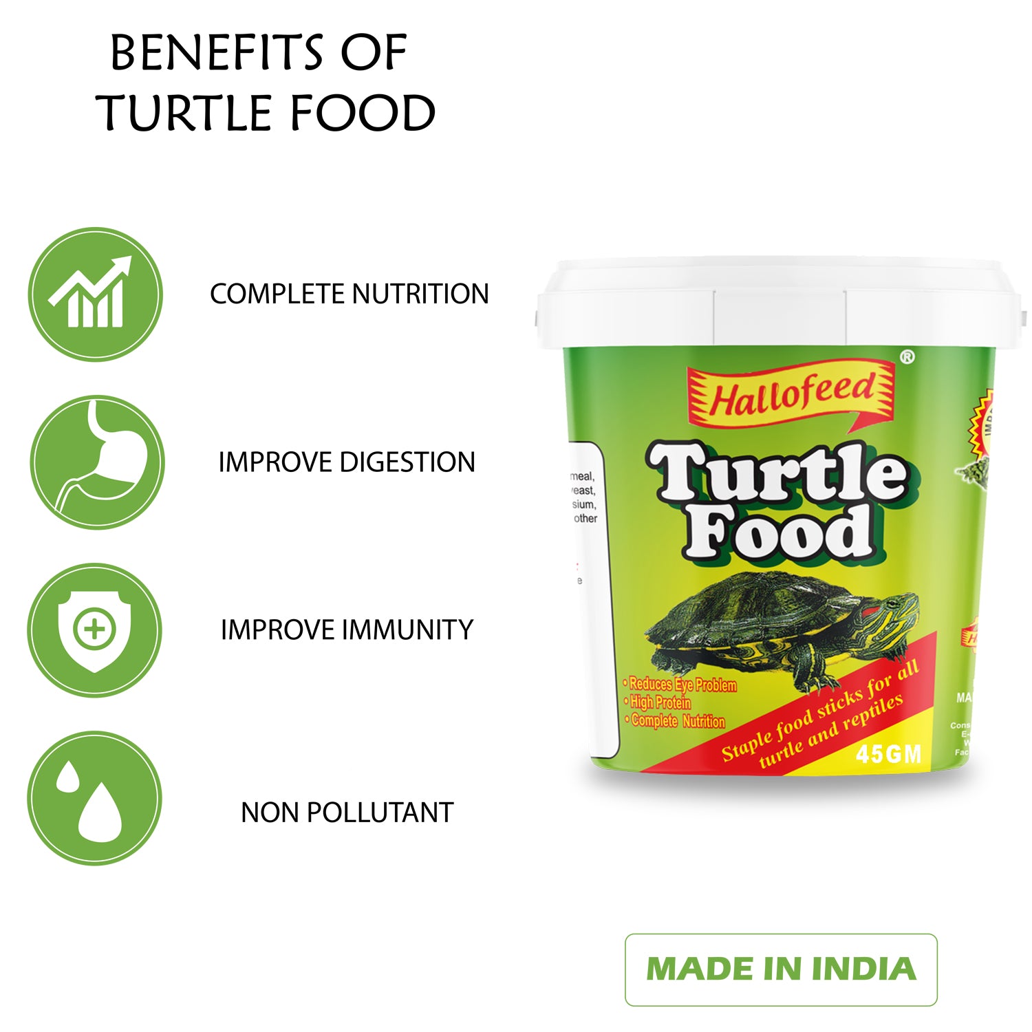 Hallofeed Turtle Food 500gm – High Protein Floating Sticks for Healthy Turtles & Reptiles (Complete Nutrition)