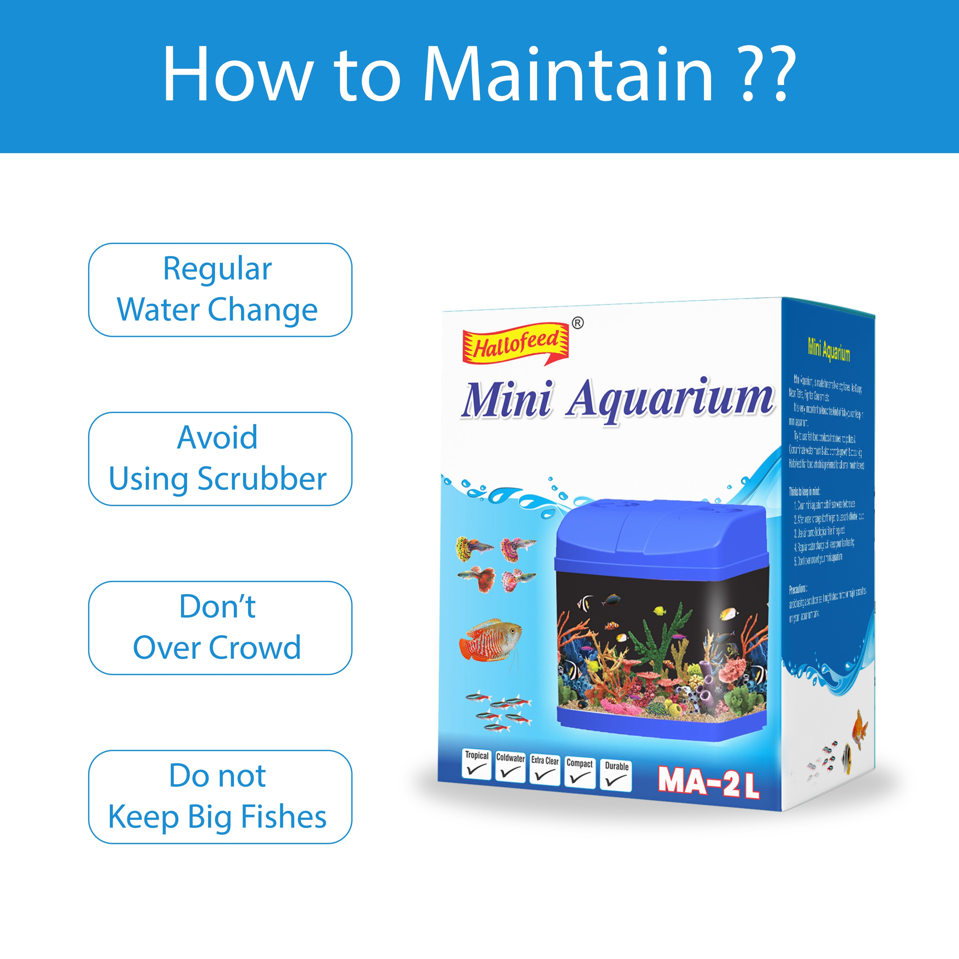 Hallofeed Mini Aquarium MA-2L