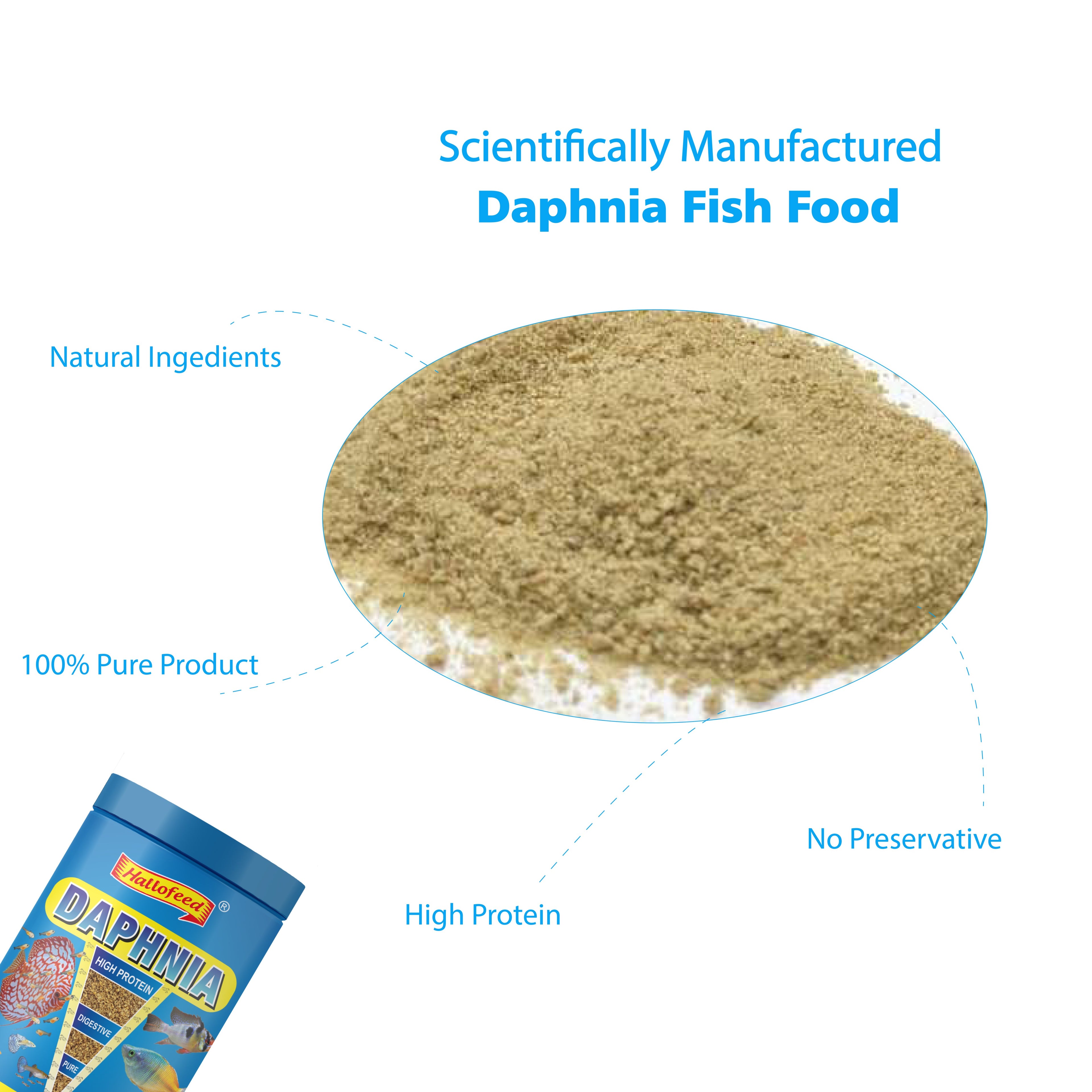 Hallofeed Daphnia Fish Food, 8gm (Fish Food for Fry)