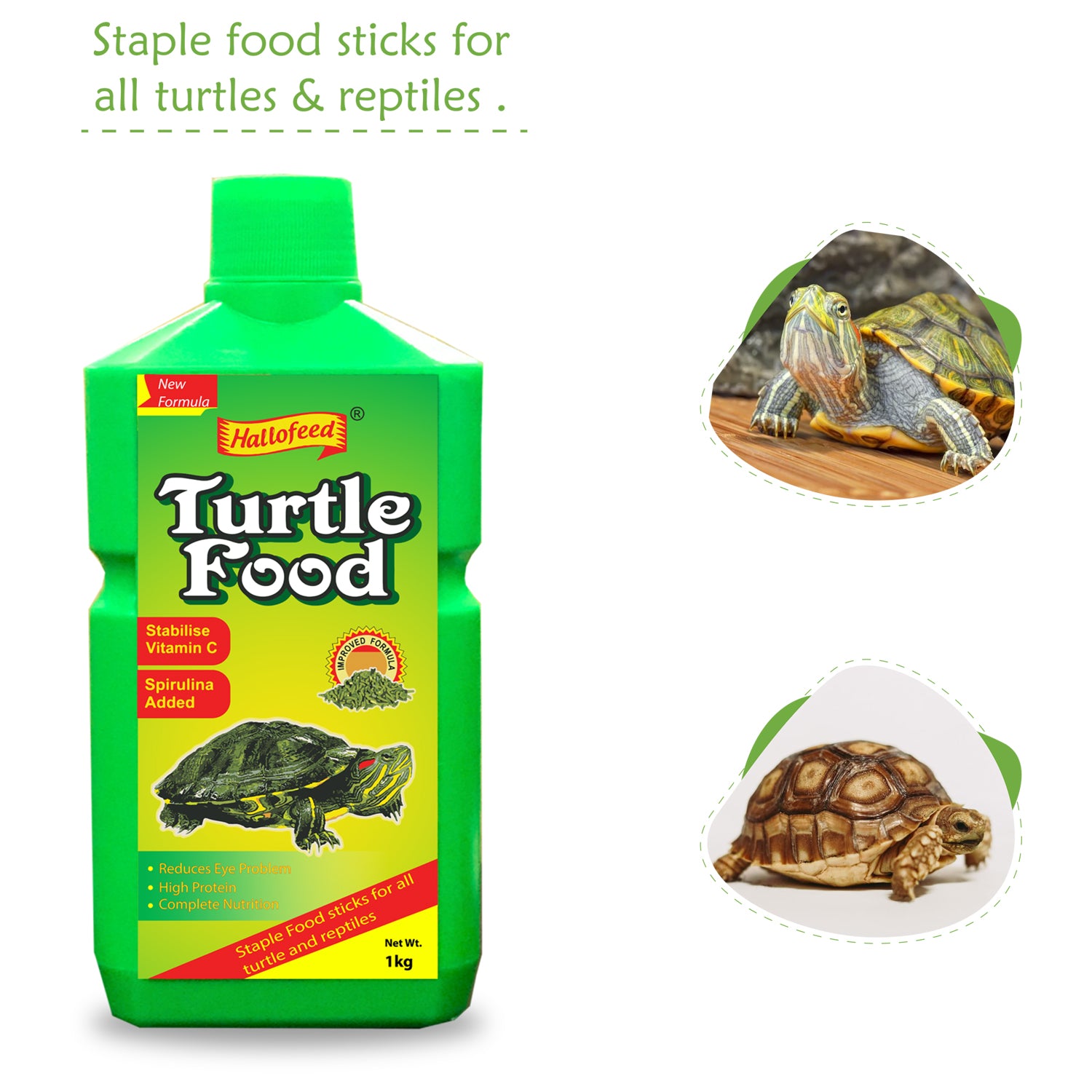 Hallofeed Turtle Food, 2 Kg Pack (2 * 1 Kg)