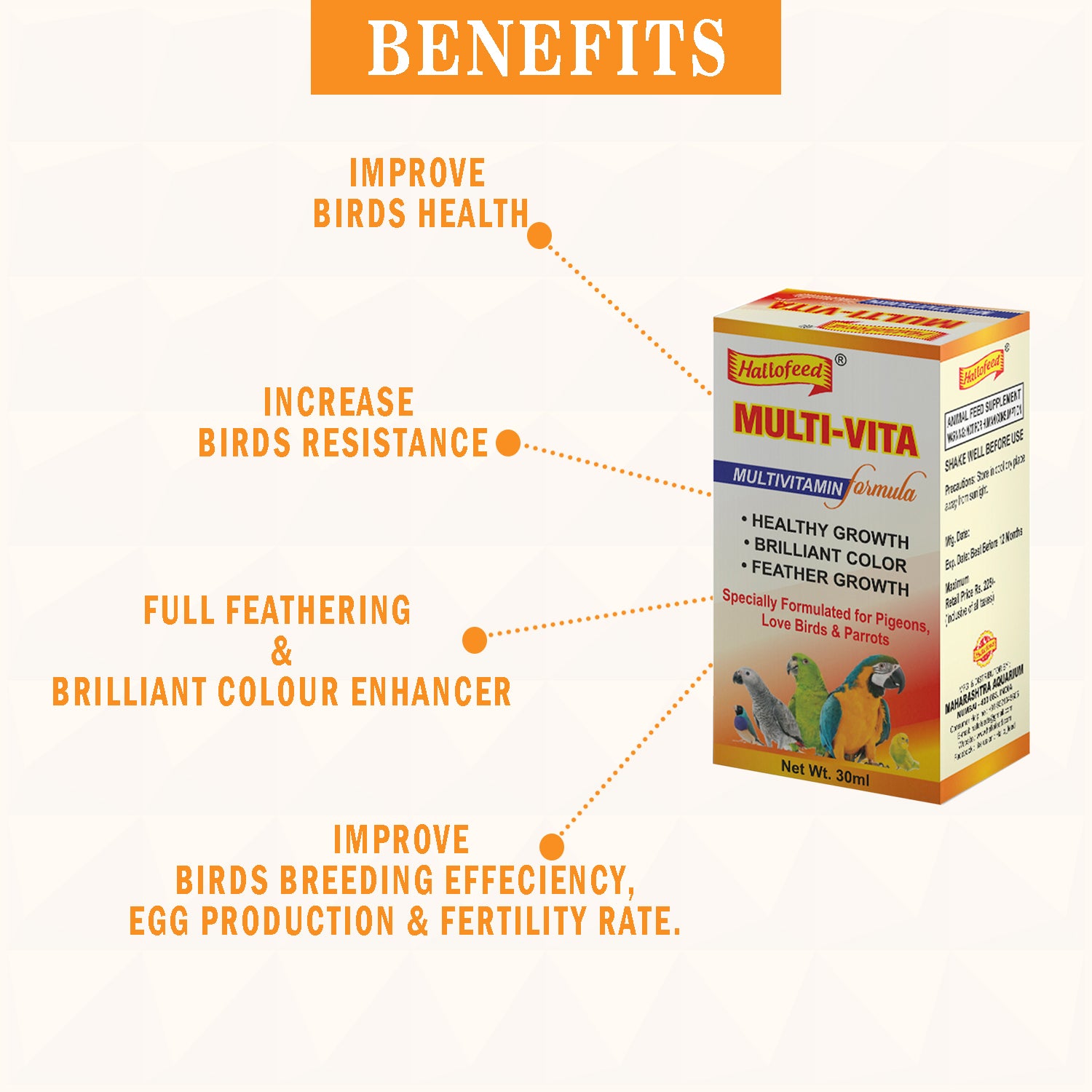 Hallofeed Multi vita ( birds medicine supplement)