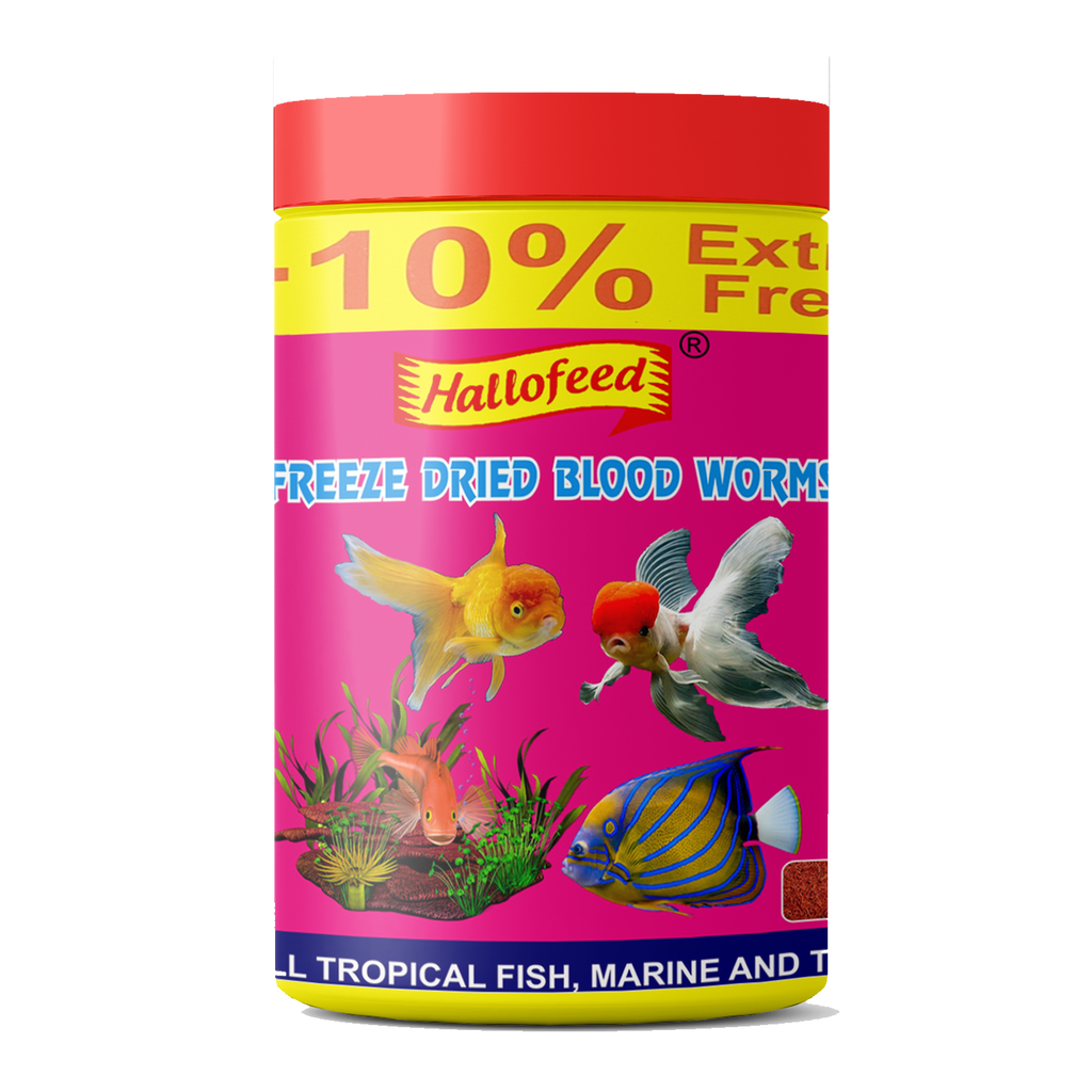 Hallofeed Freeze Dried Blood Worms For Fish- 55 Gm,All Life Stages