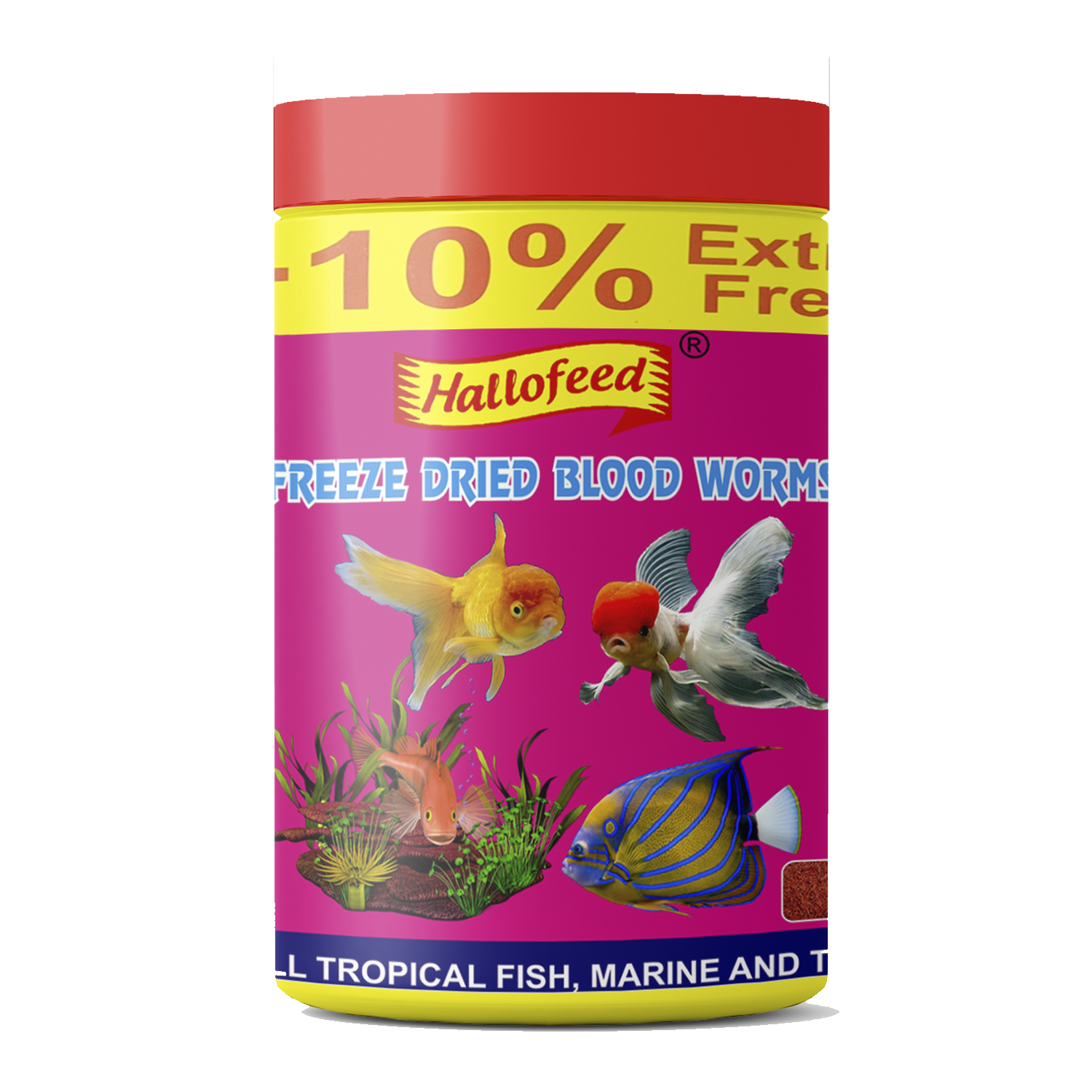 Hallofeed Freeze Dried Blood Worms For Fish- 55 Gm,All Life Stages