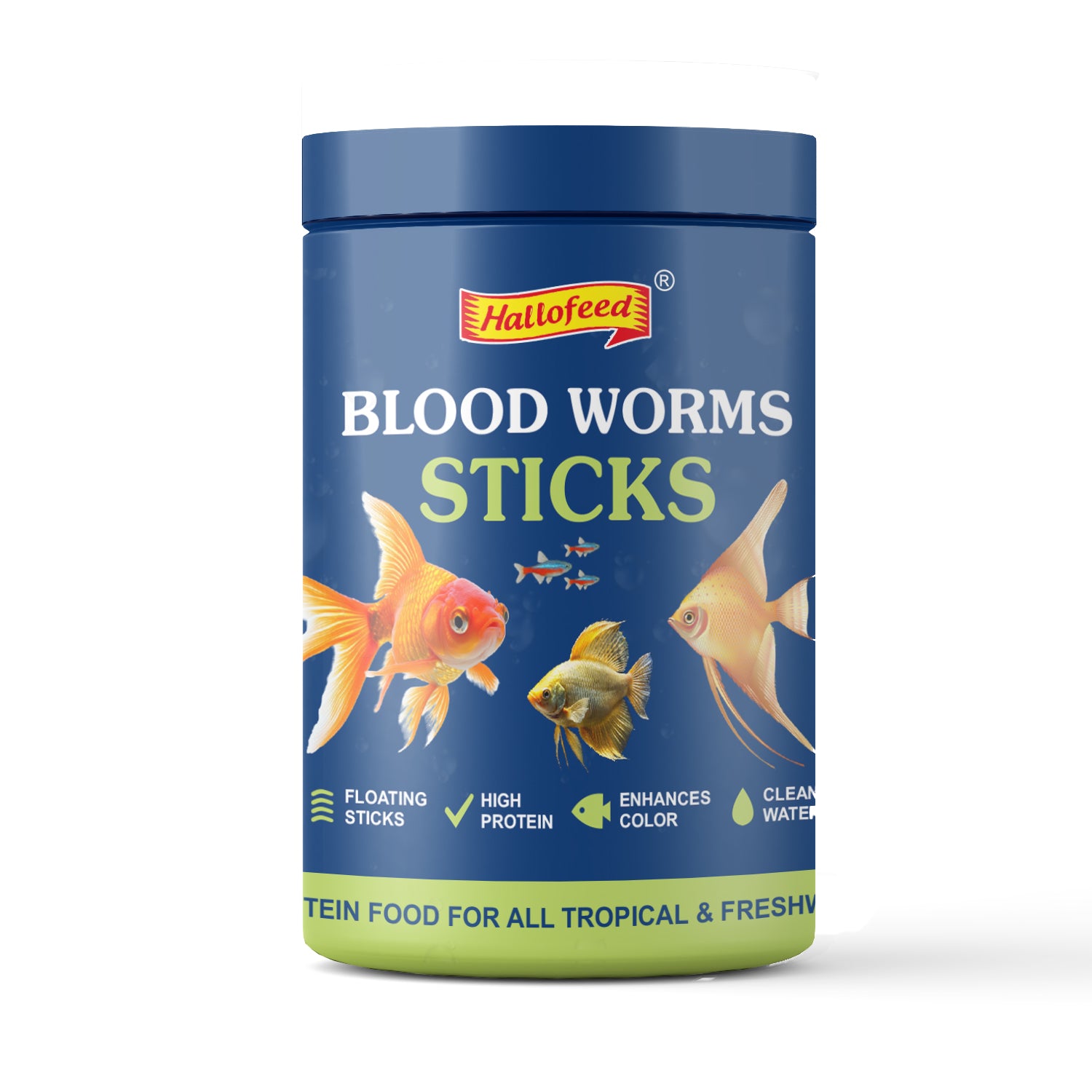 Hallofeed Blood Worms Sticks Fish Food, 50g