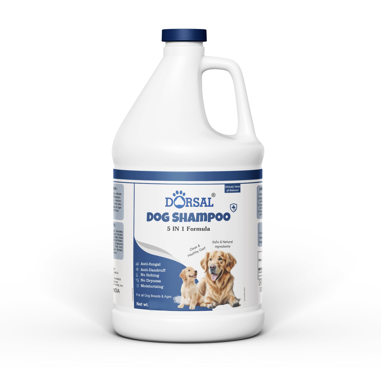 Dorsal Dog Shampoo 1 ltr 5 in 1 formula Anti-itching, Anti-dandruff, Anti-fungal, Allergy Relief LIME Dog Shampoo