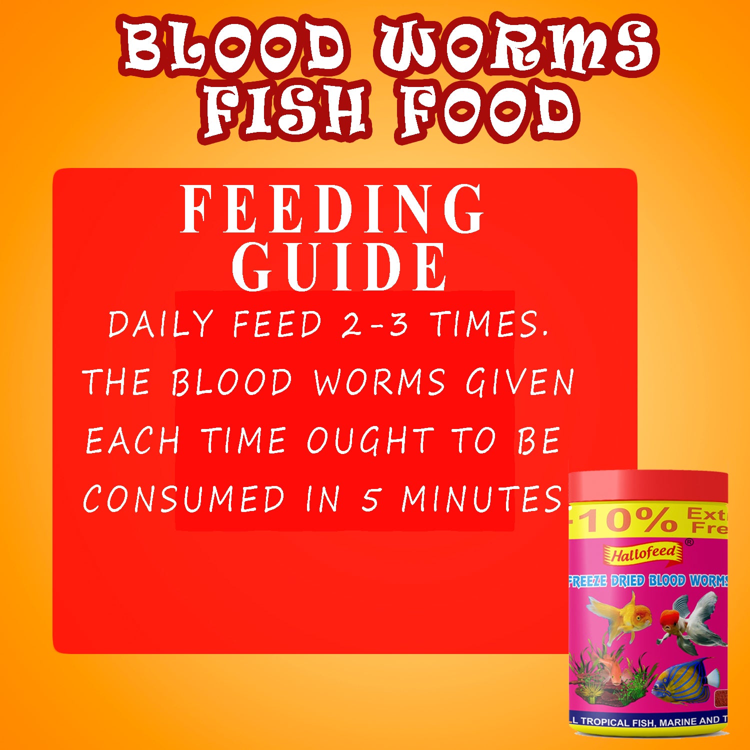 Hallofeed Freeze Dried Blood Worms For Fish- 55 Gm,All Life Stages
