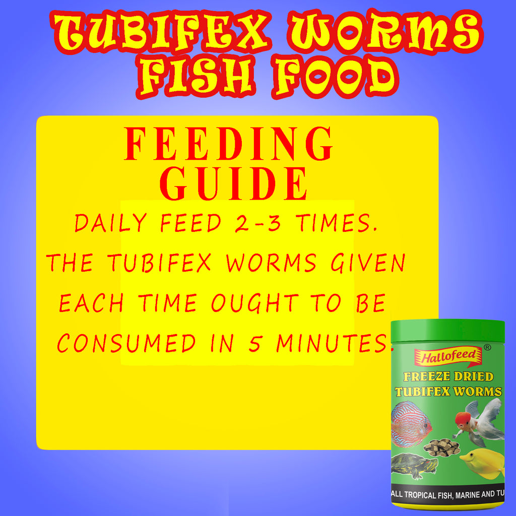 Hallofeed Freeze Dried Tubifex Worms Fish Food, 100g for All Types of Tropical & Marine Fish & Turtle Diet