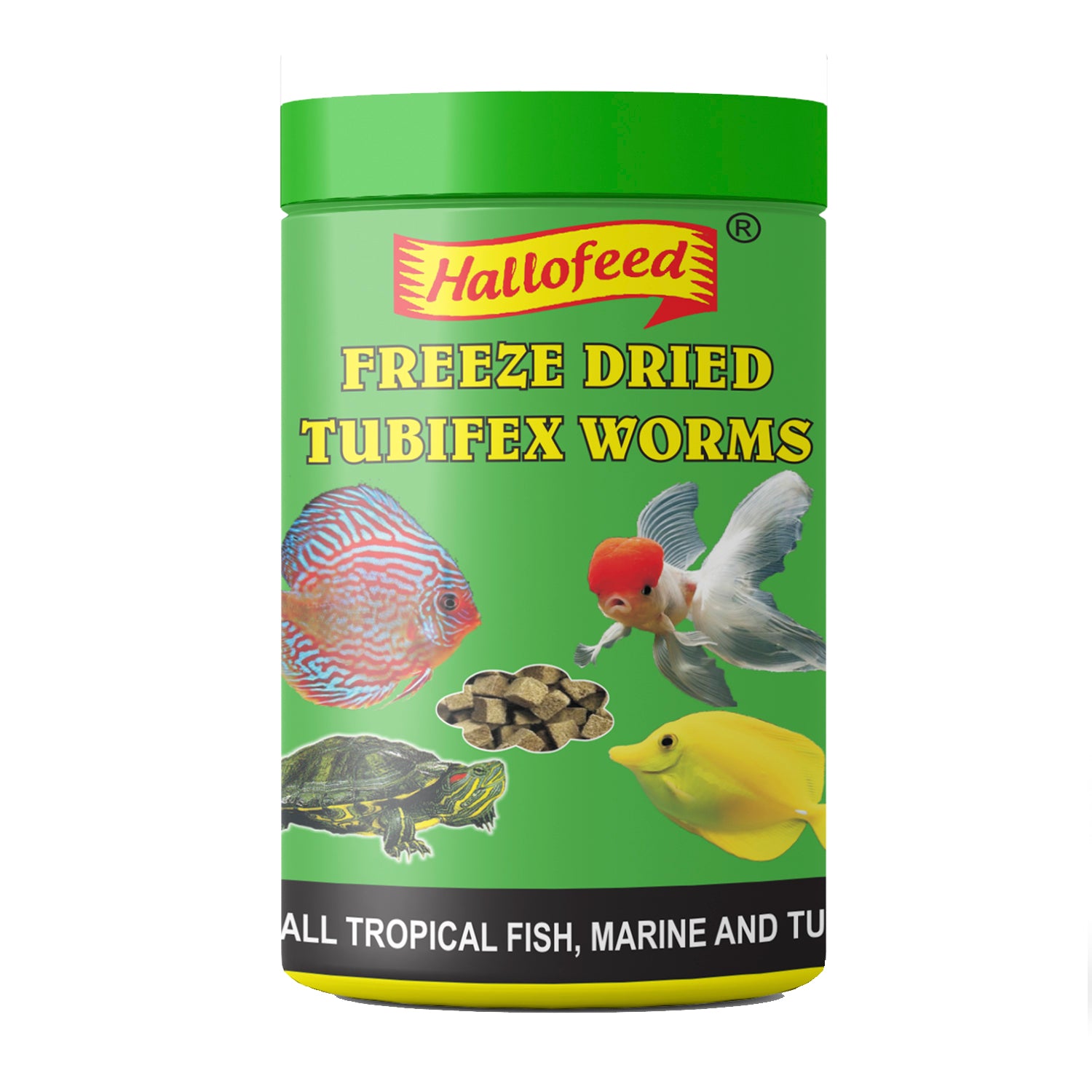 Hallofeed Freeze Dried Tubifex Worms Fish Food, 100g for All Types of Tropical & Marine Fish & Turtle Diet