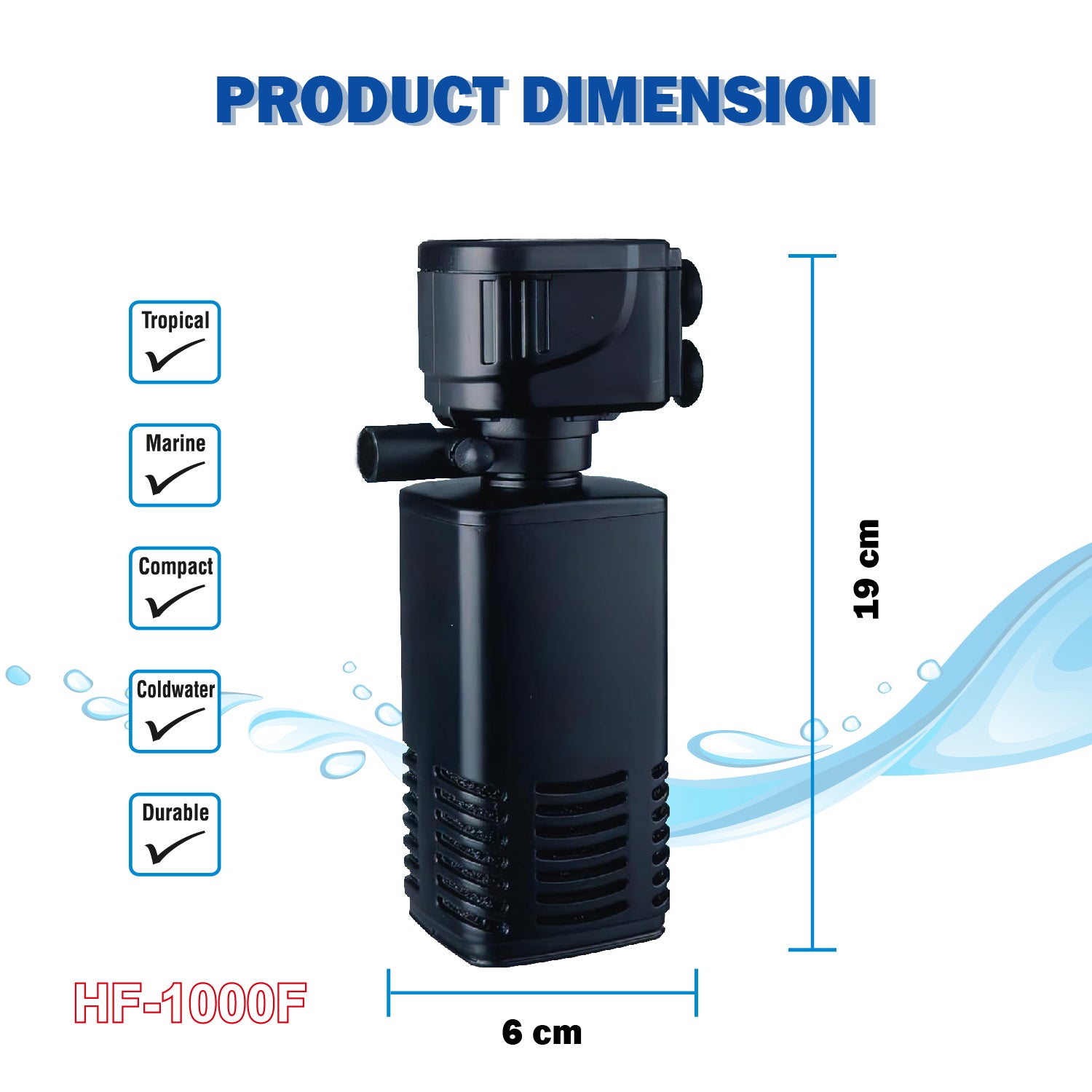 Hallofeed 4 in 1 Aquarium Filter, High Power Oxygen Filtration System, Submersible Fish Tank Filter