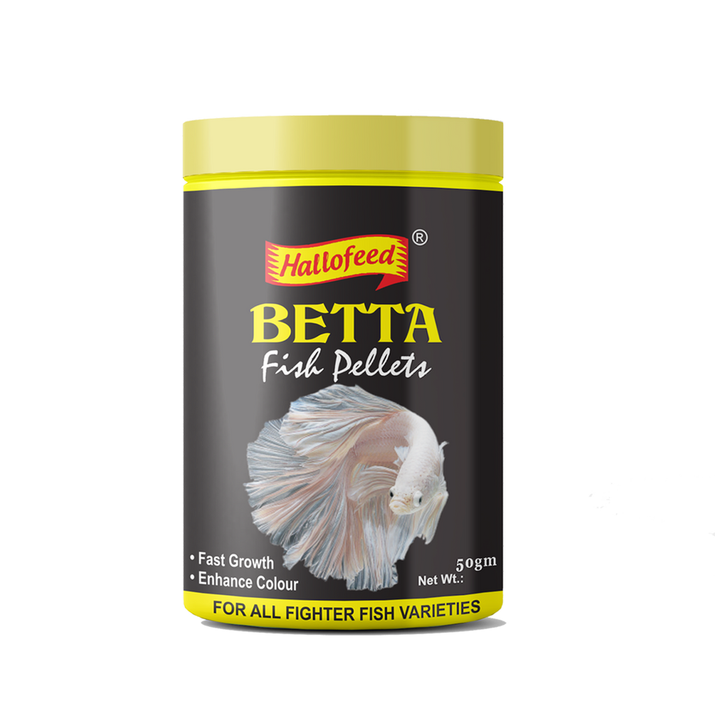 Hallofeed Betta Fish Food 50 gm (Specially for All Betta Fish) | Spirulina for Colour Enhancment