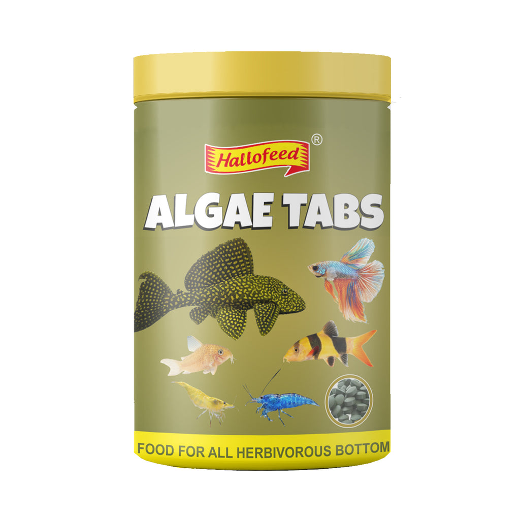Hallofeed Algae Tablets for Bottom Feeders, 80g, Fish Food for Plecostomus, Cory Catfish, Loaches, Crayfish, Shrimps