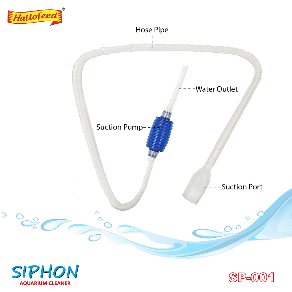Hallofeed Aquarium Siphon Pump, 1.7 Metre Fish Tank Cleaning Tool, Gravel Cleaner