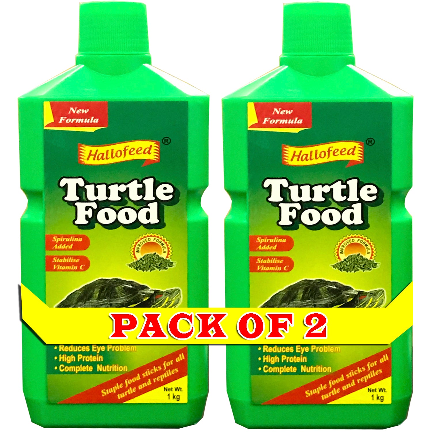Hallofeed Turtle Food, 2 Kg Pack (2 * 1 Kg)